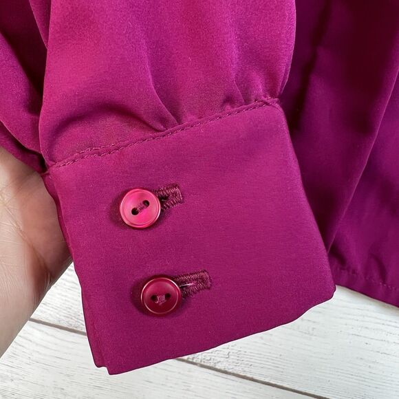 Pendleton Blouse Classic Business Vintage Long Sleeve Size 8 Pink Fuchsia - Picture 8 of 15